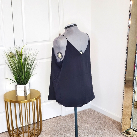 Express Satin V-Neck Camisole XL Black - Picture 3 of 7